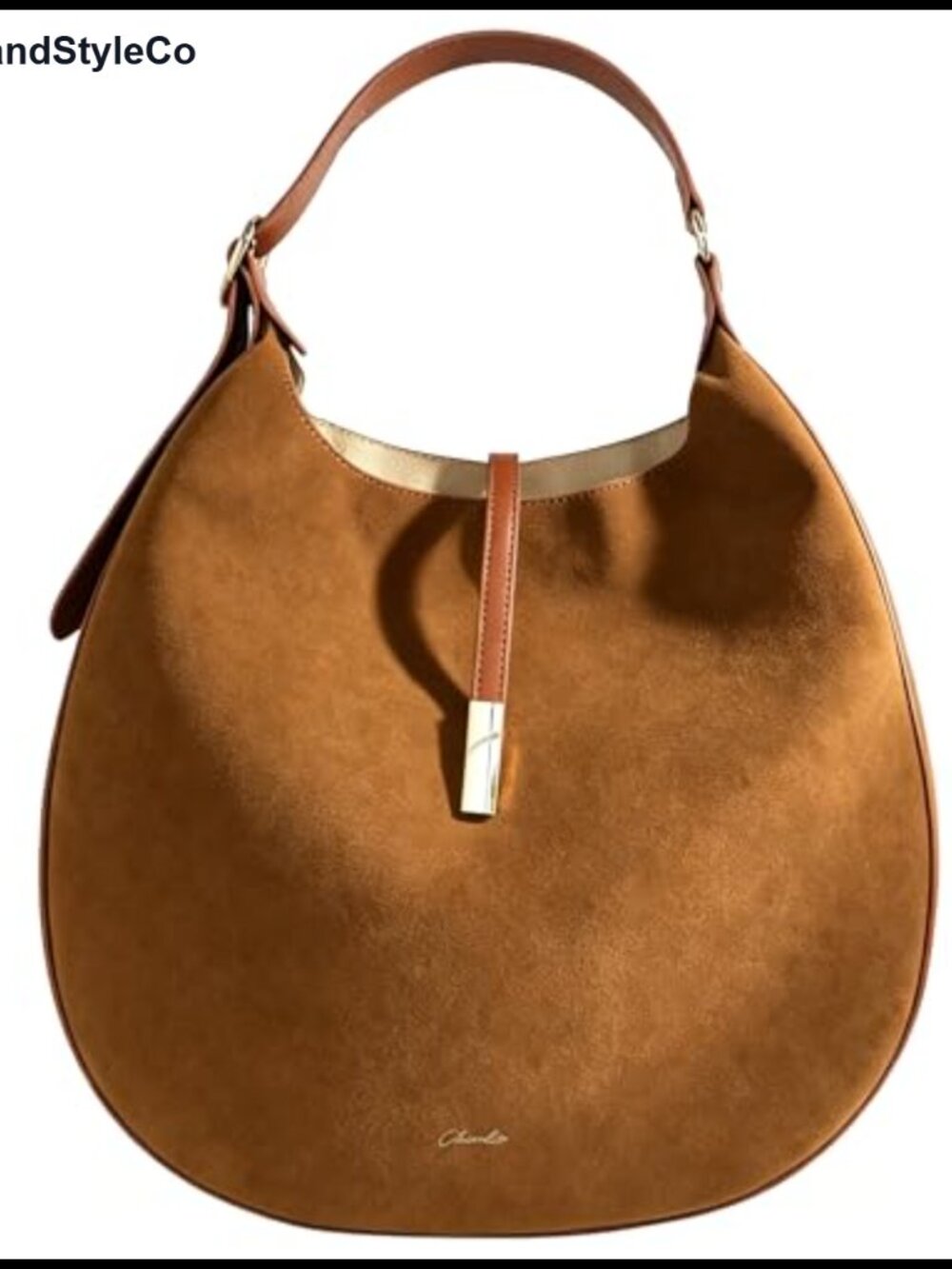 Faux Leather Hobo Shoulder Bag Adjustable Strap Zipper